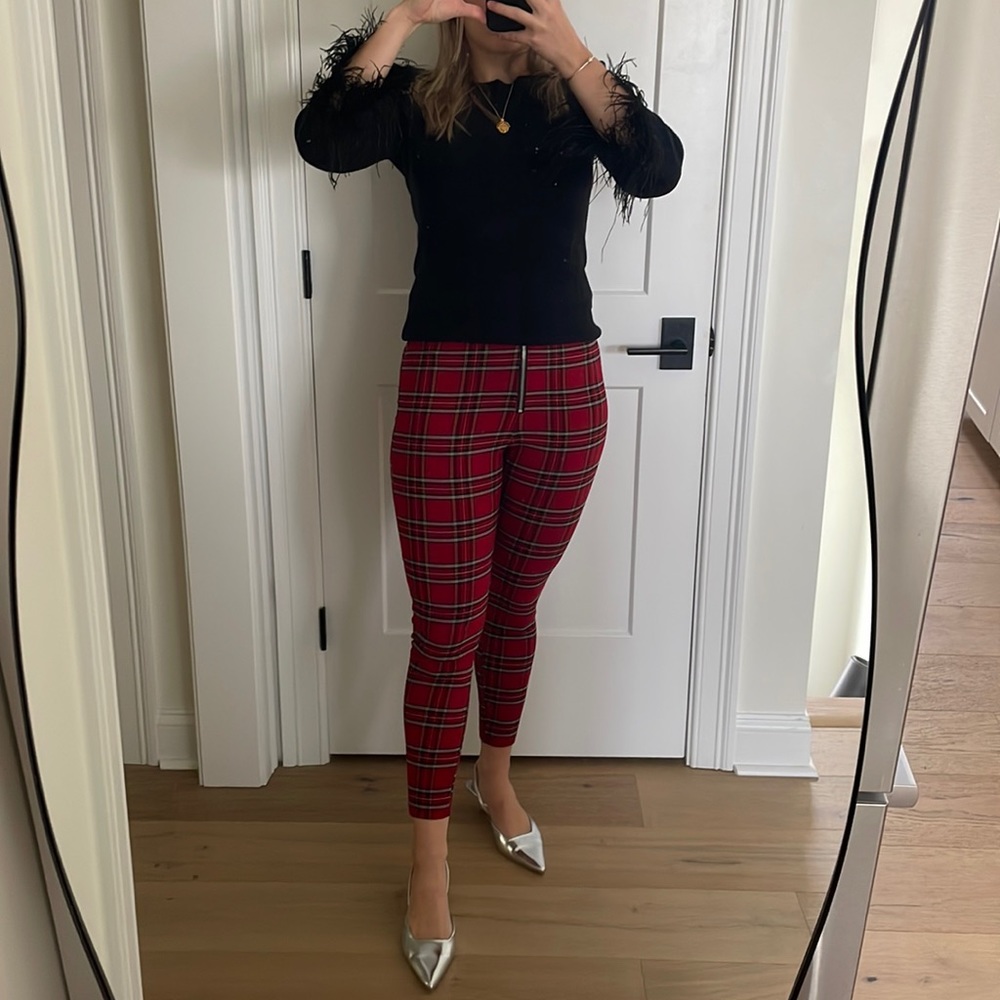 Zara Red Tartan Leggings
